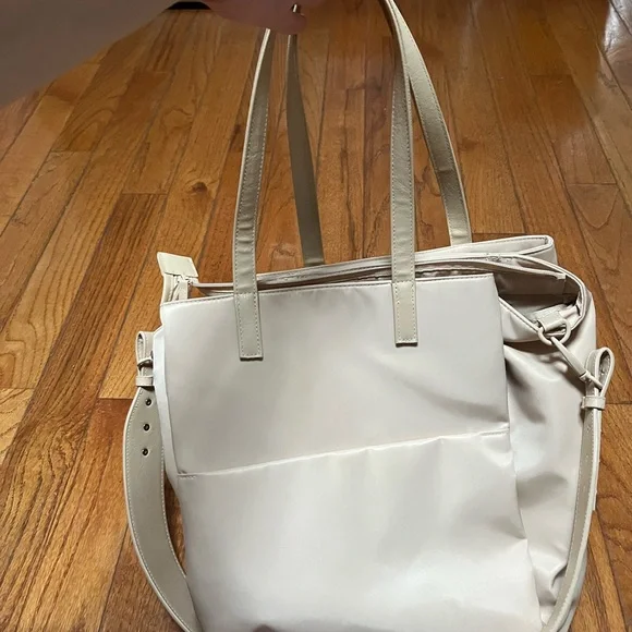 BEIS Beige Cream Structured Commuter Tote Bag - Picture 3 of 9